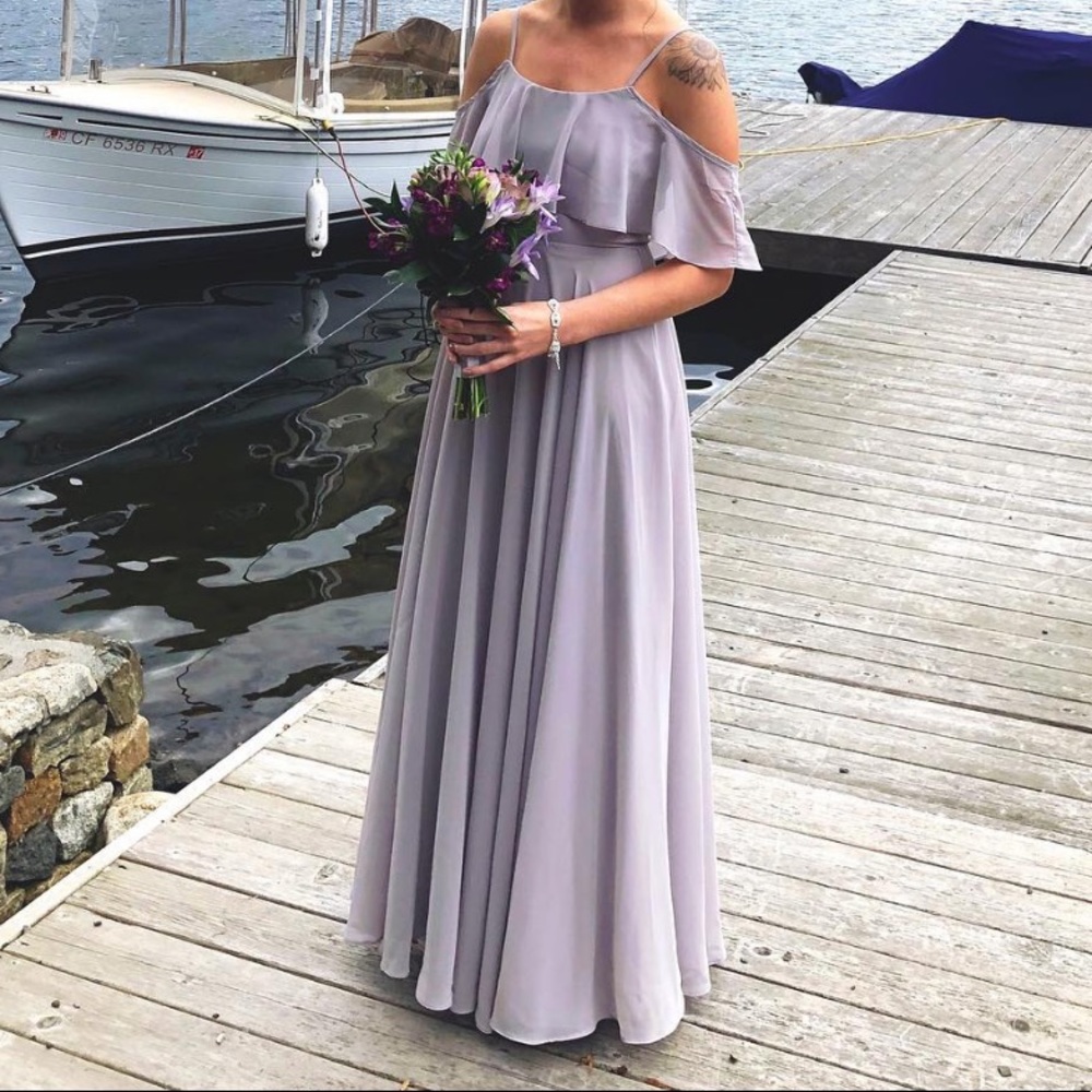 Grey long Ina bridesmaid dress already altered
